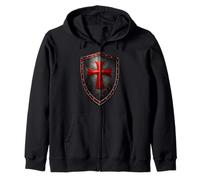 Knight Christian Templar Warrior of God Crusader Zip Hoodie