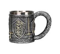 Knight Coffee Mug - Medieval Stainless Steel Mug, Durable Coffee Mugs | Easy to Carry Mug as Beer Tankard or Coffee or Tea Mug, Rustic Tumblers for Chevali Fans