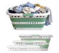 Knight Collapsible Laundry Basket 42L-Foldable Washing Basket with Handles, Large Space-Saving Basket for Clothes - Multipurpose Laundry Hamper & Collapsible Washing Baskets for Laundry (Green)