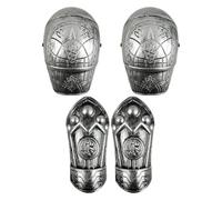 Knight Costume Kids, Boys Medieval Set Breastplate Shoulder Wrist Guards, Lightweight Historical Foldable Dress Up Cosplay Outfit For Role Play Halloween Stage Performance Bonfire Party Travel