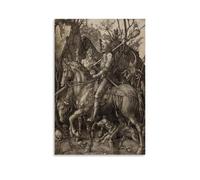 Knight Death And The Devil by Albrecht DüRer Poster Decorative Painting Print Picture Canvas Wall Art Bedroom Office Living Room Decoration 16x24inch(40x60cm)