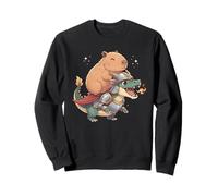 Knight Dragon Capybara Animal Medieval Ren Faire Graphic Sweatshirt