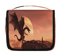 Knight Dragon Magical Travel Toiletry Bag for Women Men Dragon Wash Pouch Bag Hanging Toiletries Cosmetic Makeup Organizer