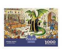Knight Dragon-slaying Academy Wooden Jigsaw Puzzle Waterproof 1000 Piece Puzzles for Adults Impossible Challenging Games