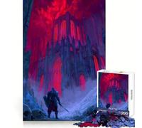 Knight Facing Dark Gothic Cathedral Puzzles for Adults 1000 Puzzles Cognitive Boost Thick Material Family Bond Christmas Surprise (38x26cm)
