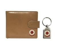 Knight Football Beige Leather Wallet and Keyring Arsenal
