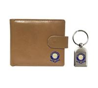 Knight Football Beige Leather Wallet and Keyring Birmingham