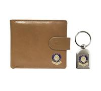 Knight Football Beige Leather Wallet and Keyring Everton