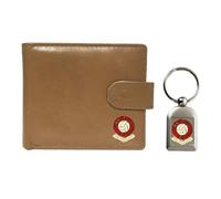 Knight Football Beige Leather Wallet and Keyring Walsall