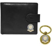 Knight Football Black Leather Wallet and Keyring Manchester Blues