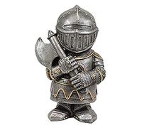 Knight Gnomes Guard, Dwarf Gnome Statue,Funny Garden Sculpture Outdoor, Decor for Patio,Lawn,Yard,D