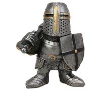 Knight Gnomes Guard Garden Gnome Ornaments Outdoor Medieval Crusader Knight Suit Statue Waterproof Resin Ornament for Yard Lawn Garden Decorations (D)