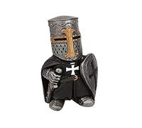 Knight Gnomes Guard Gothic Guardian Gnome, Medieval Crusader Knight Statue, Miniature European Knights Sculpture Decor (A)