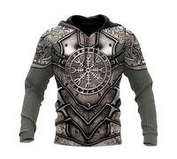 Knight Hoodie Medieval Armor Sweatshirt Templar Pullover Vintage Adult 3D Printed Jacket for Men