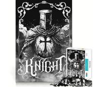 Knight Illustration Black White Armageddon Jigsaw 1000 Pieces for Adults Relax Game Stress Relief Fun Challenge Premium Gift (38x26cm)
