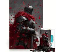 Knight in Armor with Red Petals 1000-piece Puzzle for Teenagers Creative Fun Stress Less Home Game (38x52cm)