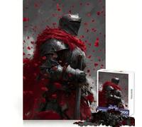 Knight in Armor with Red Petals 1000-piece Puzzle for Teenagers Creative Fun Stress Less Home Game (38x52cm)