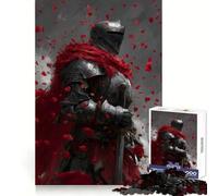 Knight in Armor with Red Petals Teenager Jigsaw Puzzles 1000 Pieces Mind Workout Snug Connection Home Fun Festive Gift (38x26cm)