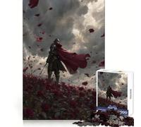 Knight in Rose Field with Cape 1000 Piece Jigsaw Puzzle for Teenagers Sharp Thinking Perfect Connection Fun Activity Xmas Surprise (50x75cm)