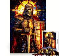 Knight in Shining Armor with Sword 1000 Pieces Jigsaw Puzzles for Adults Strong Logic Sharp Color Fun Challenge (50x75cm)