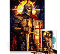 Knight in Shining Armor with Sword 1000 Pieces Jigsaws Adults Puzzles Stress Relief Play Home Fun Hard Challenge Room Decor (38x52cm)