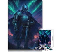 Knight in Shining Armor with Sword Hard Jigsaw Puzzle for Adults 1000 Pieces Educational Mind Challenge Game Unique Gift with Sentimental Value Size 38x26cm