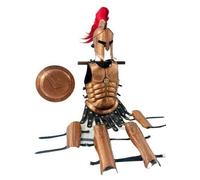 Knight King Spartan Helmet with Spartan Muscles Breasplate Jacket | Shield & Arm Guard Costume Grey