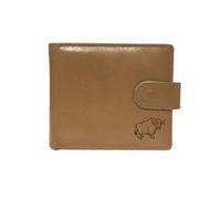 Knight Laser Etched Cow Beige Leather Wallet