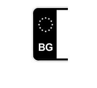 Knight Media Design 2X License Plate Sticker Bulgaria EU Field in Black