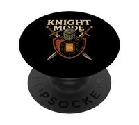 Knight Mode On Funny Medieval Sword Shield Party Costume PopSockets Adhesive PopGrip