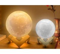 Knight Moon Lamp - Touch Control, Adjustable Brightness & Colour Changing from White to Yellow, Mood Lighting for Bedroom, 3D Lunar Lamp (12 x 12 x 16.5 cm)
