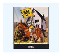 Knight Motif Box - Mounted knight in armour on horse, with flag Preiser 99500