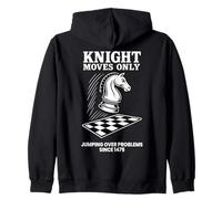 Knight Moves Only Jumping Over Problems Chess Zip Hoodie