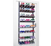 Knight Over Door Shoe Storage Organiser | 8 Tier Hanging Shoe Rack Holder | Space-Saving Shelf Holder for Bedroom, Hallway | Holds 24 Pairs | Foldable Non-Slip Metal (8 Tier)