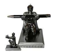 Knight Pen Holder - Medieval Tabletop Decor - Desk Decor Ornament | for Office Home School Classroom Writers Authors Teachers Study Bookshelf Nightstand Bedside