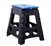 KNIGHT Plastic Folding Step Stool, Strong Heavy Duty Skid Resistant Stool for Kids and Adults, Assorted Colours, H39 x L29 x W22 CM (Blue)
