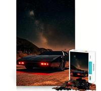 Knight Rider Car Under Stars 1000 Piece Jigsaw Puzzles for Teenagers Jigsaw Brain Gain Sharp Edge Family Game Game Night (38x52cm)
