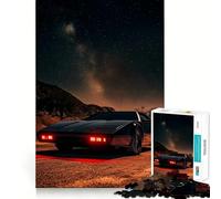 Knight Rider Car Under Stars Jigsaw 1000 Pieces for Teenagers Home Fun Skill Play Family Activity Table Accent (50x75cm)