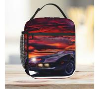 Knight Rider Insulated Lunch Bag Tote - Kids Cooler, Large 6L Capacity, Front Zip Pocket, Side Mesh Pocket & Easy Carry Handle