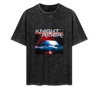 Knight Rider Retro Movie Tv Series Men's Summer Casual Wash Tee Tops Size S Black