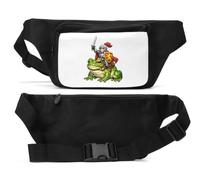 Knight Riding Giant Frog Into Battle Unisex Waist Bag Black
