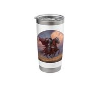 Knight Riding on a Horse Art Stainless Steel Insulated Tumbler