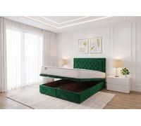 Knight Sleep Ellis Ottoman Bed Emerald Plush 5Ft With Mattress & 24"headboard - King
