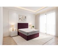 Knight Sleep Emily Aubergine Plush 5Ft Bed Set With Orthopaedic Mattress, No Drawers & 24"headboard - King