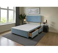 Knight Sleep Emily Divan Bed Base 2 Drawers And Headboard In Light Blue Light Blue