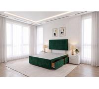 Knight Sleep Emily Divan Bed Base 2 Drawers & Headboard in Dark Green | Size: King Knight Sleep Dark Green King