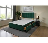Knight Sleep Emily Divan Bed Base 2 Drawers & Headboard in Dark Green | Size: Small Single