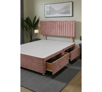 Knight Sleep Emily Divan Bed Base 2 Drawers & Headboard in Pink | Size: Single Knight Sleep Pink Single