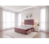Knight Sleep Emily Divan Bed Base 2 Drawers & Headboard in Pink | Size: Super King