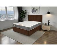 Knight Sleep Emily Divan Bed, No Drawers + Sprung Memory Foam Mattress & Headboard in Chocolate | Size: Small Double Knight Sleep Chocolate Small Double